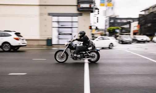 motorcycle rider in the street