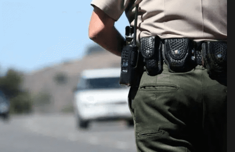 Backside of a police officer